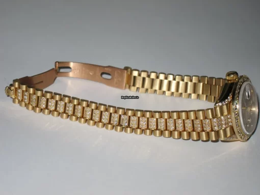 Excellent Fake Rolex Datejust Automatic Automatic Movement 26mm Yellow Gold Case Womens Watch - Image 5