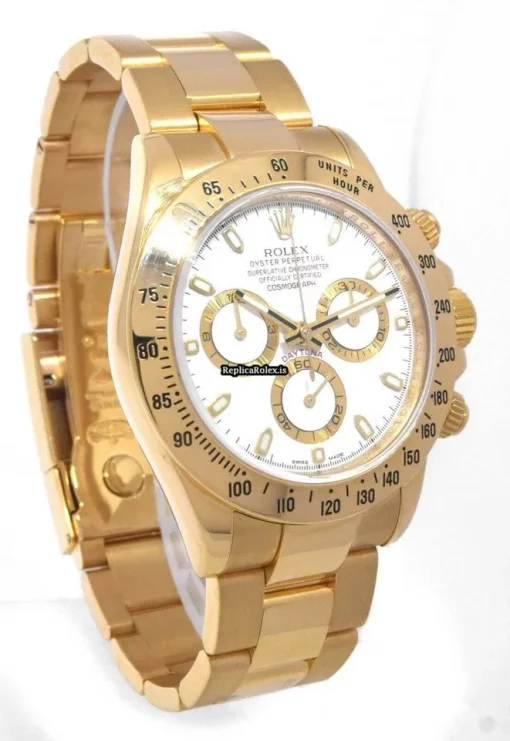 Nice Fake Rolex Daytona 116528 Automatic Movement 40mm Yellow Gold Case Mens/unisex Watch - Image 4