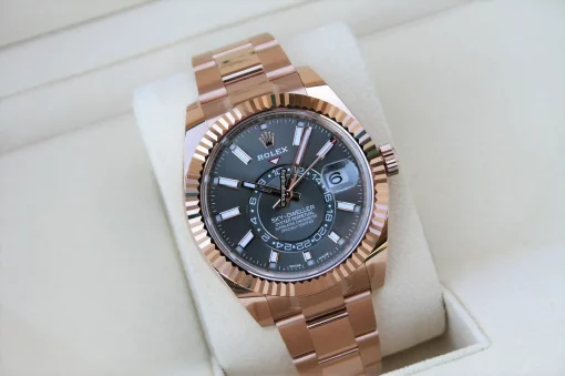 Special Fake Rolex Sky-dweller 326935 Caliber 9001 Automatic Movement 42mm Rose Gold Case Mens/unisex Watch - Image 5