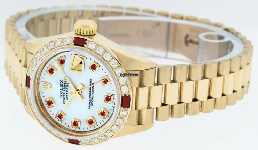 Excellent Replica Rolex Lady-datejust 69178 Caliber 2135 Automatic Movement 26mm Yellow Gold Case Womens Watch - Image 9