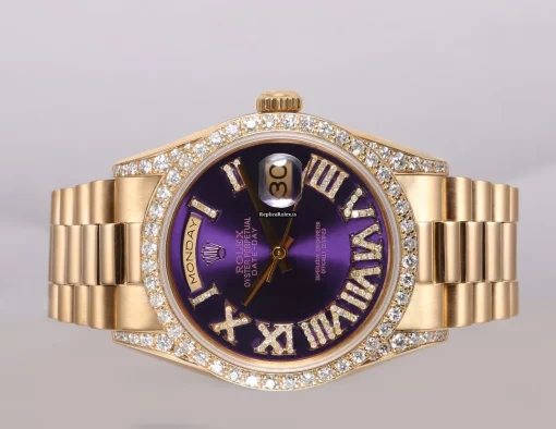 Superb Fake Rolex Day-date 36 18038 Automatic Movement 36mm Yellow Gold Case Mens/unisex Watch - Image 2