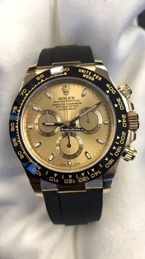 Excellent Replica Rolex Daytona 116518ln Caliber 4130 Automatic Movement 40mm Yellow Gold Case Mens/unisex Watch - Image 2