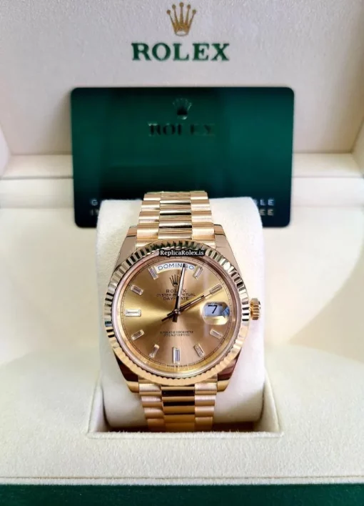 Superior Replica Rolex Day-date 40 228238 Caliber 3255 Automatic Movement 40mm Yellow Gold Case Mens/unisex Watch - Image 2