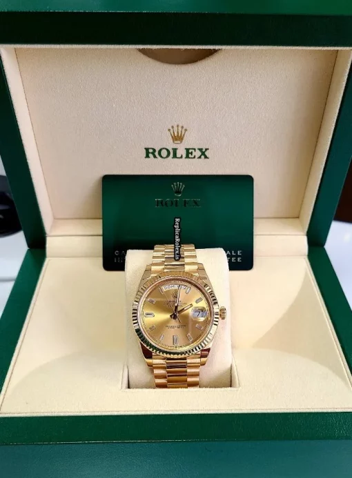 Superior Replica Rolex Day-date 40 228238 Caliber 3255 Automatic Movement 40mm Yellow Gold Case Mens/unisex Watch - Image 4