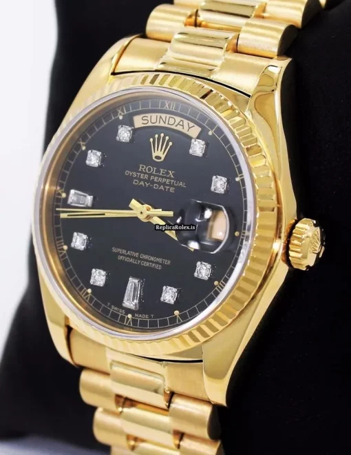 Luxury Fake Rolex Day-date 36 18038 Automatic Movement 36mm Yellow Gold Case Watch