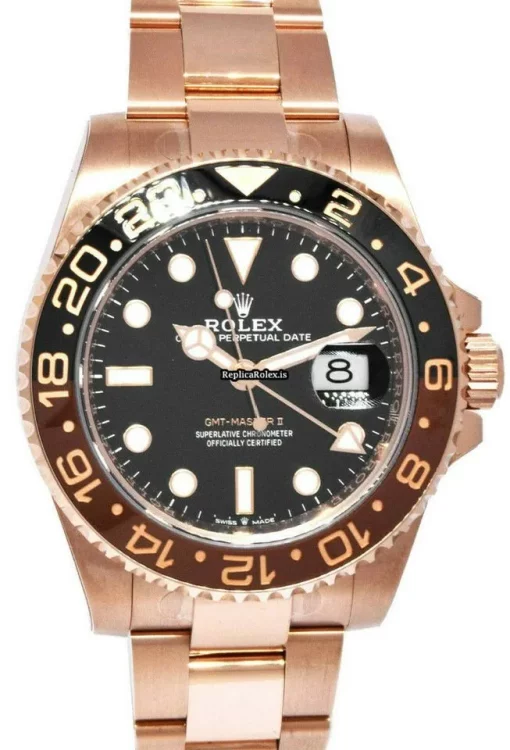 Nice Fake Rolex Gmt-master II 126715chnr Automatic Movement 40mm Rose Gold Case Watch