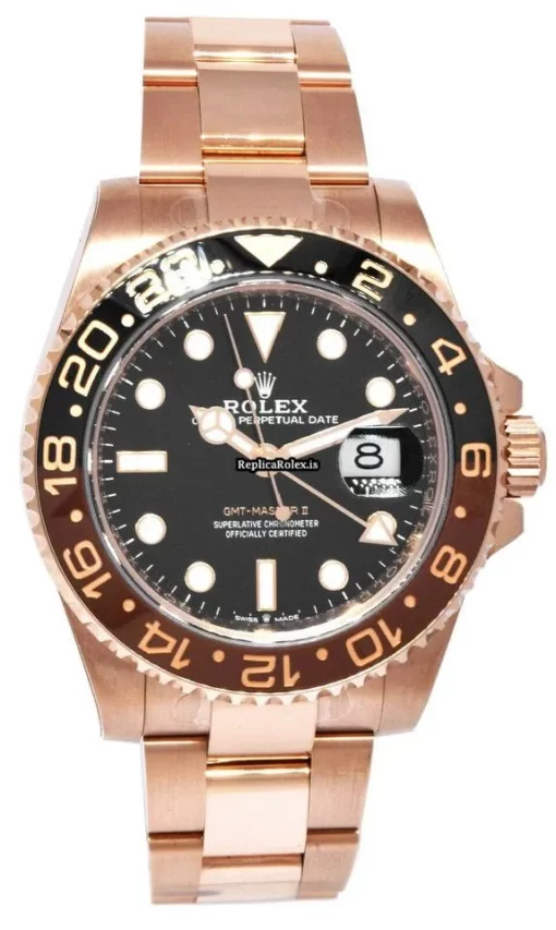 Nice Fake Rolex Gmt-master II 126715chnr Automatic Movement 40mm Rose Gold Case Watch - Image 11