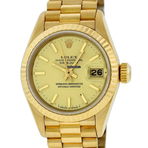 Luxury Replica Rolex Lady-datejust 69178 Caliber 2135 Automatic Movement 26mm Yellow Gold Case Womens Watch