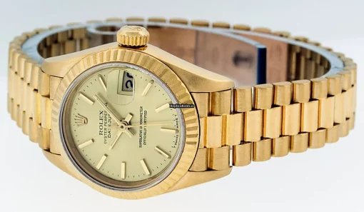 Luxury Replica Rolex Lady-datejust 69178 Caliber 2135 Automatic Movement 26mm Yellow Gold Case Womens Watch - Image 9