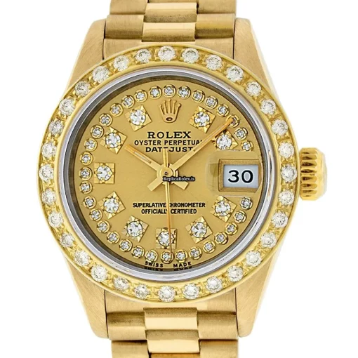 Wonderful Knockoff Rolex Lady-datejust 69178 Caliber 2135 Automatic Movement 26mm Yellow Gold Case Womens Watch