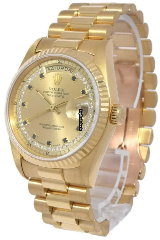 Cool Clone Rolex Day-date 36 18238 Automatic Movement 36mm Yellow Gold Case Watch - Image 3