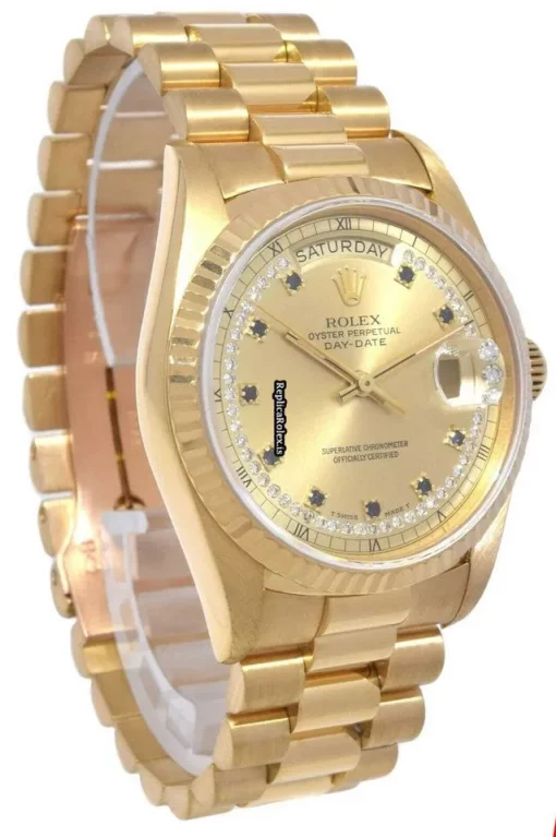 Cool Clone Rolex Day-date 36 18238 Automatic Movement 36mm Yellow Gold Case Watch - Image 4