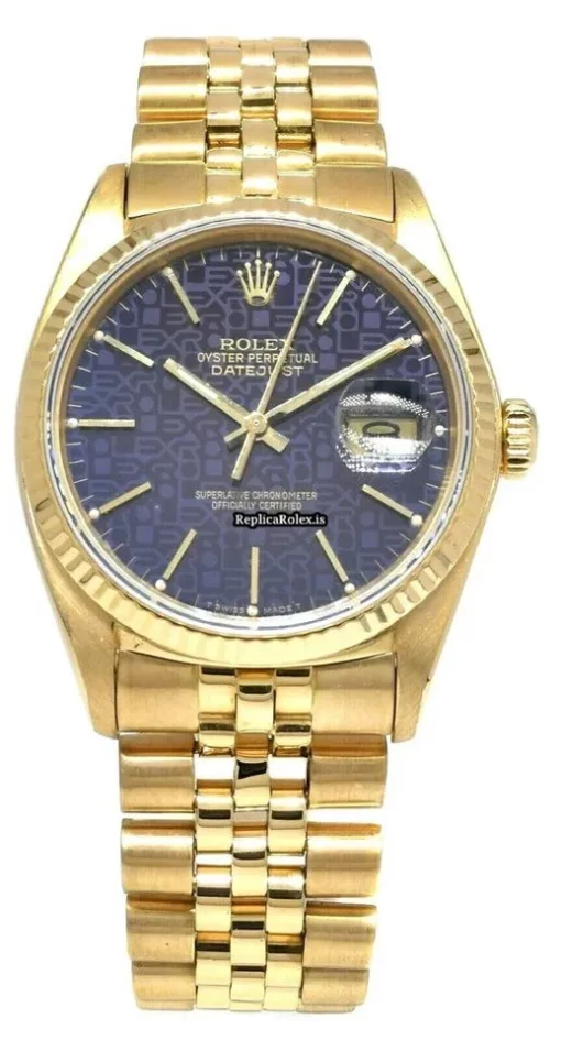 Fantastic Replica Rolex Datejust 16018 Automatic Movement 36mm Yellow Gold Case Mens/unisex Watch - Image 2