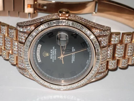 Suitable Fake Rolex Day-date II Self Winding Automatic 41mm Rose Gold Case Mens/unisex Watch