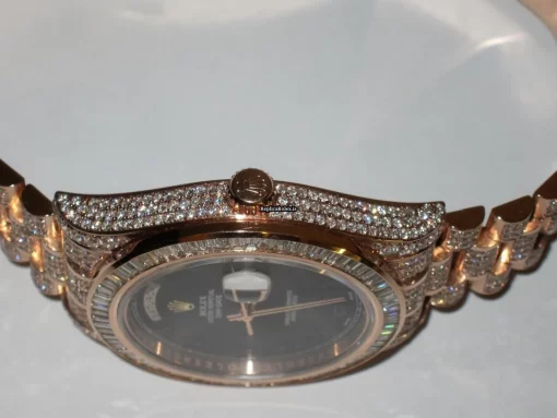 Suitable Fake Rolex Day-date II Self Winding Automatic 41mm Rose Gold Case Mens/unisex Watch - Image 4