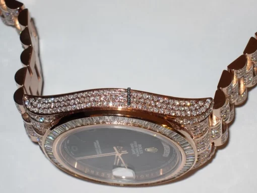 Suitable Fake Rolex Day-date II Self Winding Automatic 41mm Rose Gold Case Mens/unisex Watch - Image 5