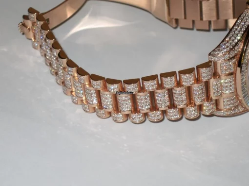Suitable Fake Rolex Day-date II Self Winding Automatic 41mm Rose Gold Case Mens/unisex Watch - Image 6