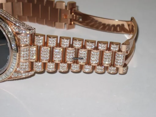 Suitable Fake Rolex Day-date II Self Winding Automatic 41mm Rose Gold Case Mens/unisex Watch - Image 7