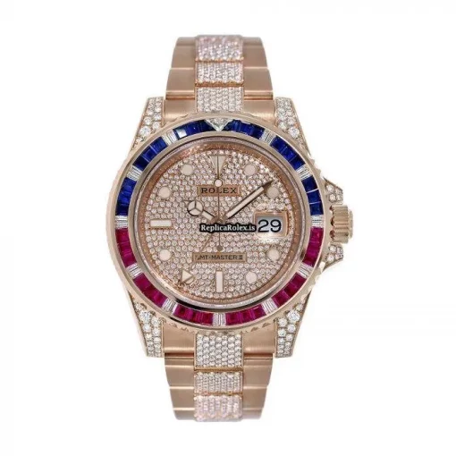 Best Replica Rolex Gmt-master II 126755saru Caliber 3186 Automatic Movement 40mm Rose Gold Case Mens/unisex Watch