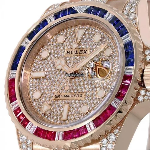 Best Replica Rolex Gmt-master II 126755saru Caliber 3186 Automatic Movement 40mm Rose Gold Case Mens/unisex Watch - Image 3
