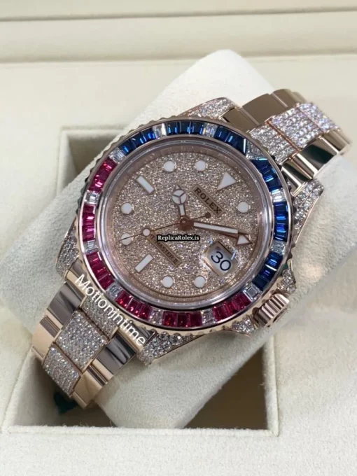 Best Replica Rolex Gmt-master II 126755saru Caliber 3186 Automatic Movement 40mm Rose Gold Case Mens/unisex Watch - Image 6