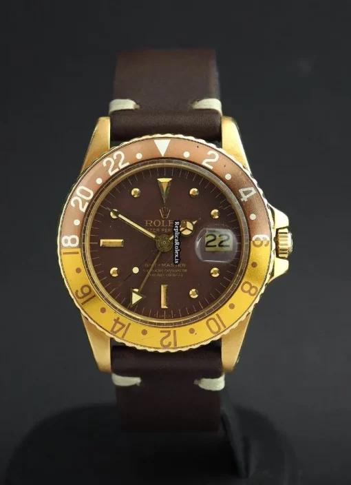 Aaa Copies Rolex Gmt-master 1675 Caliber 1570 Automatic Movement 40mm Yellow Gold Case Mens/unisex Watch