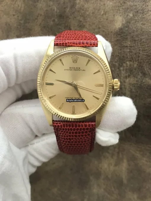 Mind-boggling Replica Rolex Oyster Perpetual 34 1005 Automatic Movement 34mm Yellow Gold Case Watch