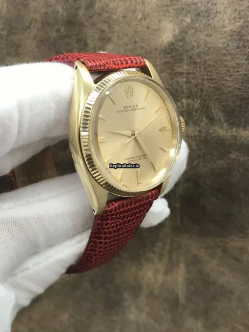 Mind-boggling Replica Rolex Oyster Perpetual 34 1005 Automatic Movement 34mm Yellow Gold Case Watch - Image 3