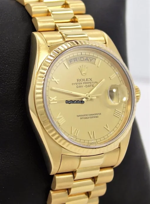 Superb Replica Rolex Day-date 36 18038 Automatic Movement 36mm Yellow Gold Case Watch