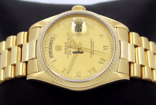 Superb Replica Rolex Day-date 36 18038 Automatic Movement 36mm Yellow Gold Case Watch - Image 3