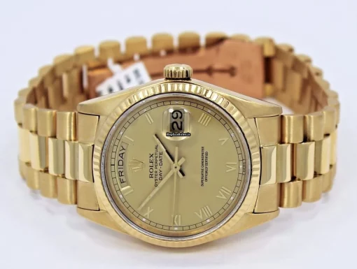Superb Replica Rolex Day-date 36 18038 Automatic Movement 36mm Yellow Gold Case Watch - Image 5