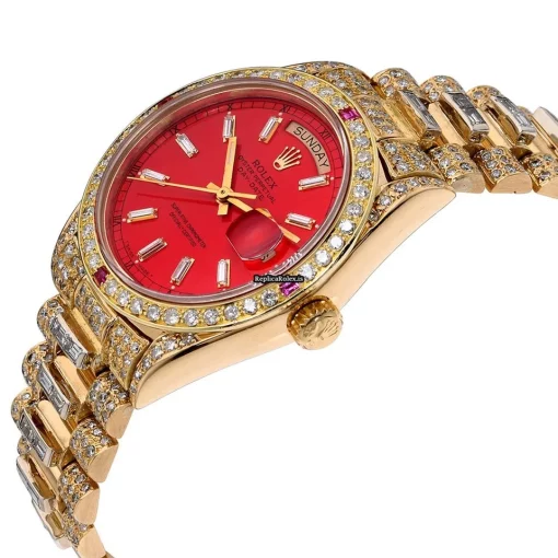 Excellent Replica Rolex Day-date Self Winding Automatic 36mm Yellow Gold Case Mens/unisex Watch - Image 4
