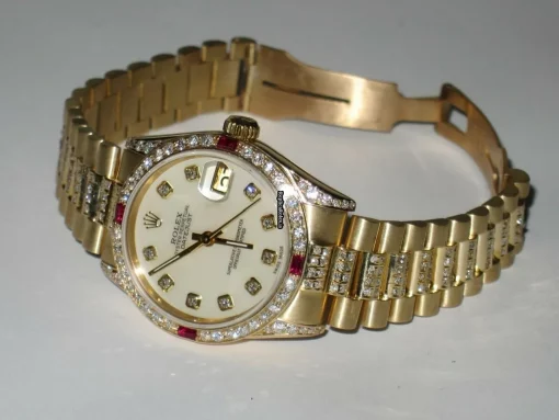 Top Replica Rolex Datejust Self Winding Automatic 31mm Yellow Gold Case Womens Watch - Image 3