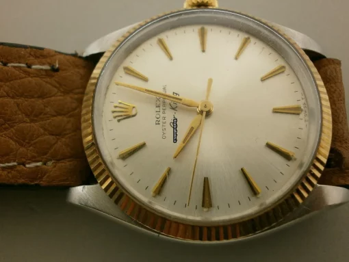 Reliable Replica Rolex Air King 5501 Automatic Movement 34mm Gold/steel Case Watch - Image 2