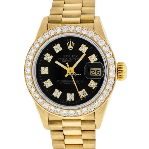 Great Knockoff Rolex Lady-datejust 69178 Caliber 2135 Automatic Movement 26mm Yellow Gold Case Womens Watch - Image 2
