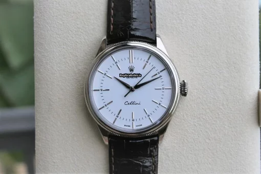 Stylish Fake Rolex Cellini Time 50509 Caliber 3132 Automatic Movement 39mm White Gold Case Mens/unisex Watch - Image 4