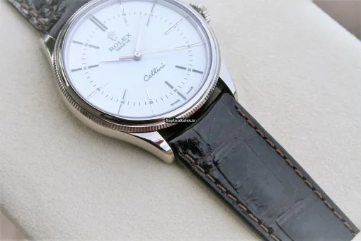 Stylish Fake Rolex Cellini Time 50509 Caliber 3132 Automatic Movement 39mm White Gold Case Mens/unisex Watch - Image 6