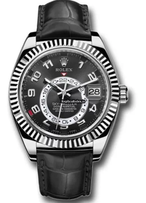 Awesome Replica Rolex Sky-dweller 326139 Caliber 9001 Automatic Movement 42mm White Gold Case Mens/unisex Watch