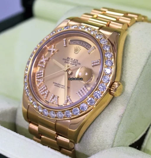 Epic Replica Rolex Day-date II 218238 Automatic Movement 41mm Yellow Gold Case Mens/unisex Watch - Image 3