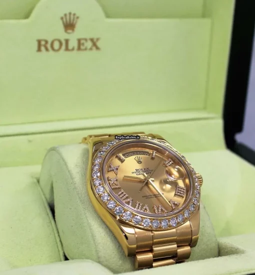 Epic Replica Rolex Day-date II 218238 Automatic Movement 41mm Yellow Gold Case Mens/unisex Watch - Image 4