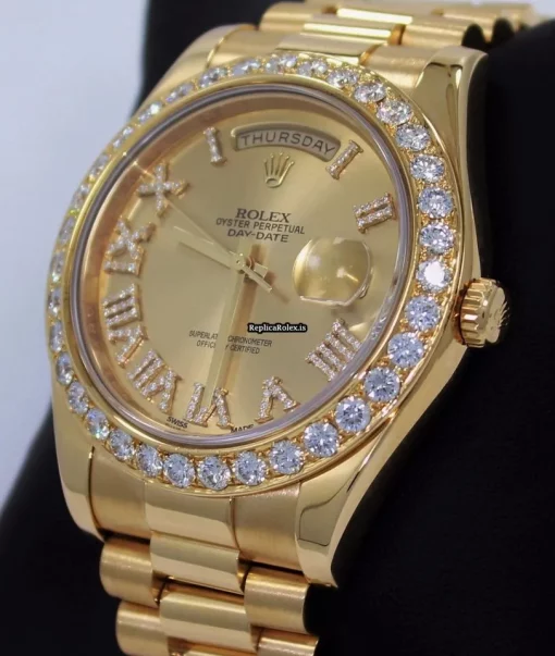 Epic Replica Rolex Day-date II 218238 Automatic Movement 41mm Yellow Gold Case Mens/unisex Watch - Image 7