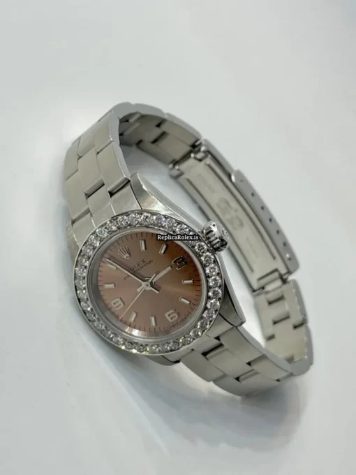 Cool Replica Rolex Oyster Perpetual 67180 Caliber 2130 Automatic Movement Steel Case Womens Watch - Image 8