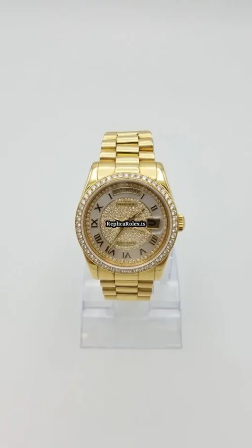 Offering Fake Rolex Day-date 36 118238 Caliber 3155 Automatic Movement 36x42mm Yellow Gold Case Mens/unisex Watch