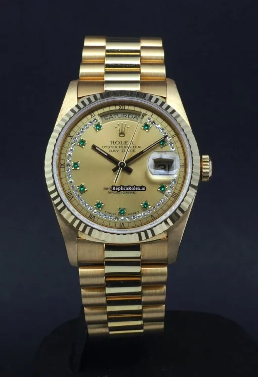 Special Replica Rolex Day-date 36 18238 Caliber 3155 Automatic Movement 36mm Yellow Gold Case Mens/unisex Watch - Image 9