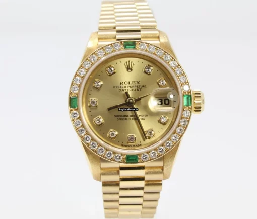Incredible Fake Rolex Lady-datejust 79088 26mm Yellow Gold Case Womens Watch - Image 8