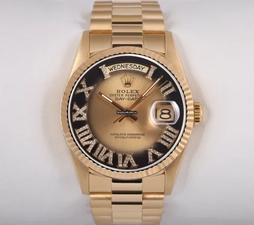 Ideal Replica Rolex Day-date 36 18038 Automatic Movement 36mm Yellow Gold Case Mens/unisex Watch - Image 4