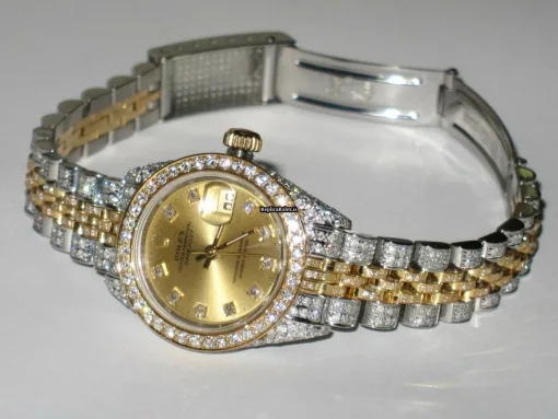 Attractive Fake Rolex Datejust Self Winding Automatic 26mm Gold/steel Case Womens Watch - Image 4