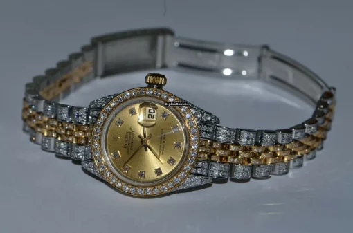 Attractive Fake Rolex Datejust Self Winding Automatic 26mm Gold/steel Case Womens Watch - Image 5