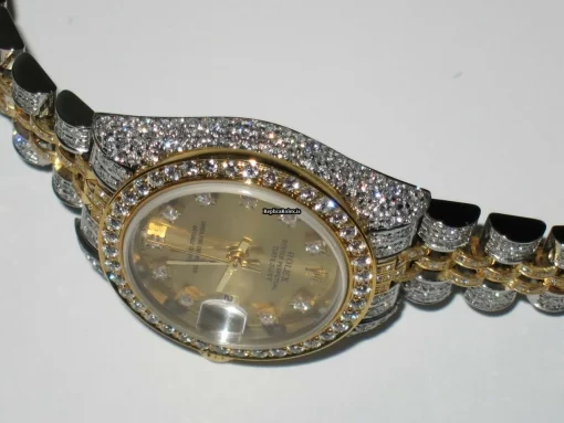 Attractive Fake Rolex Datejust Self Winding Automatic 26mm Gold/steel Case Womens Watch - Image 6