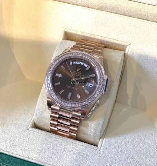 Swiss Knockoff Rolex Day-date 40 228345rbr Calibre 3255 Automatic Movement 40mm Rose Gold Case Mens/unisex Watch - Image 2